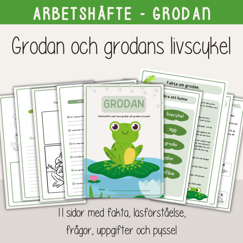 Arbetshäfte om grodan och grodans livscykel