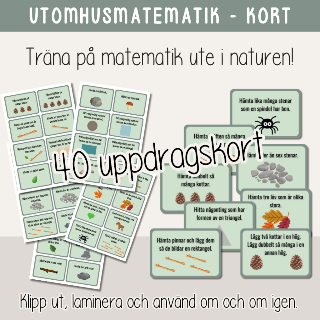 Utomhusmatematik Uppdragskort – Matematik