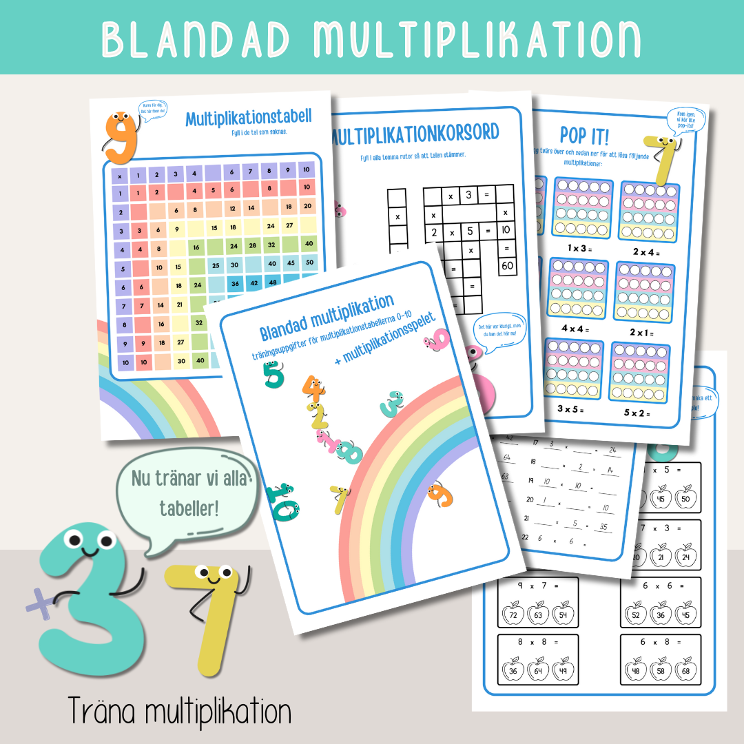 Multiplikation - Träna blandad multiplikation - multiplikationsspel