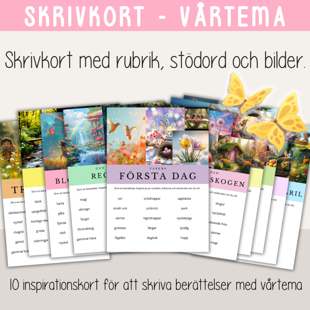 Vårtema – Skrivkort med inspiration till vårberättelser