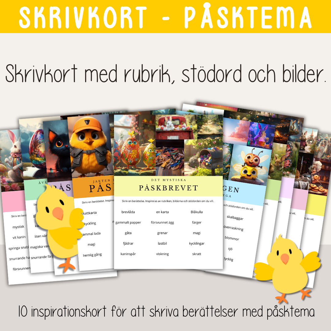Påsk - Skrivkort med inspiration till påskberättelser