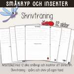 Småkryp och insekter – Skrivträning – 12 olika skrivblad - bild 1