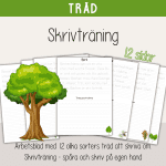 Träd – Skrivträning – 12 skrivblad med fakta om olika träd - bild 1