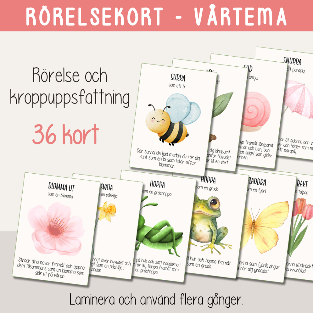 Vår – Rörelselkort med vårtema – rörelsepaus