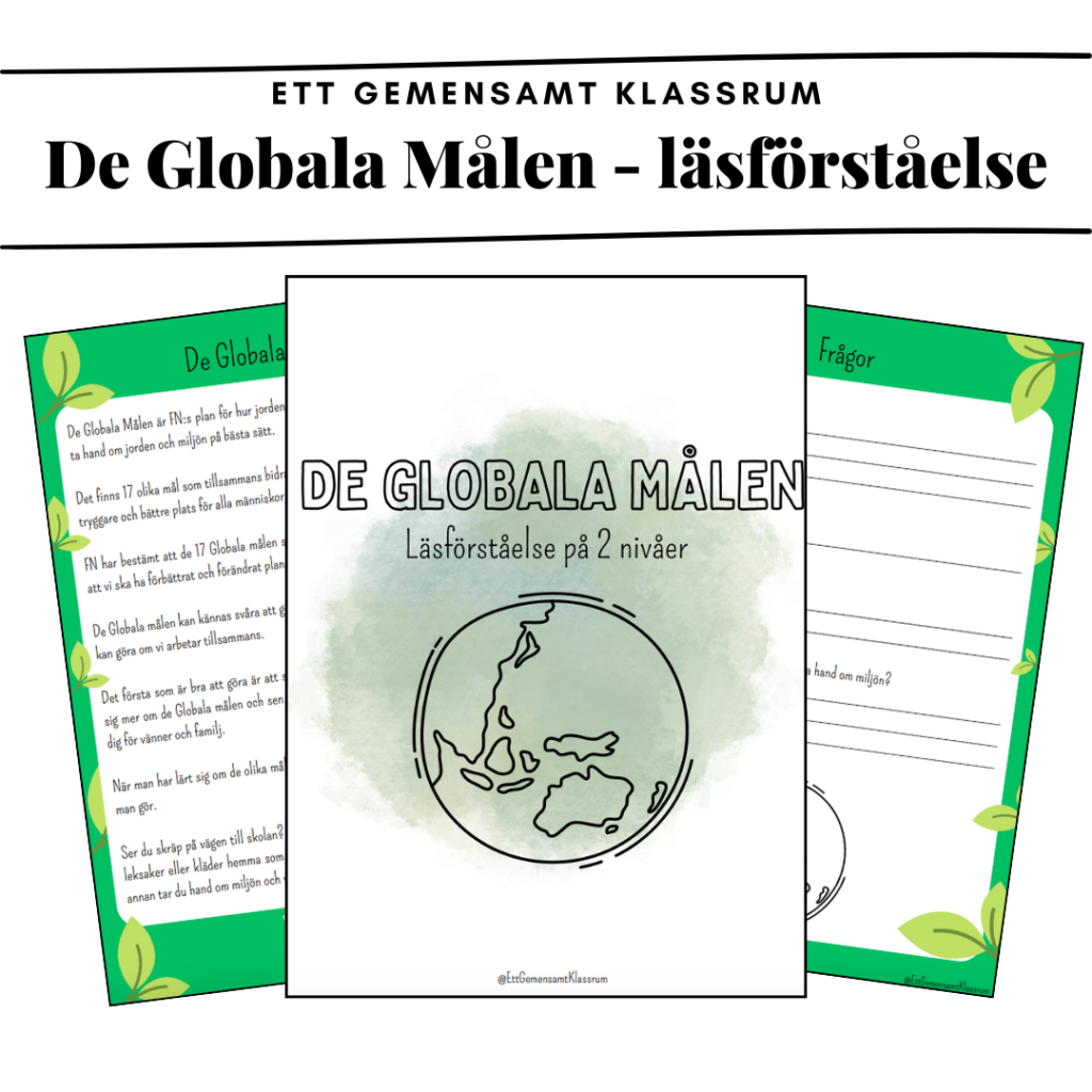 De Globala målen – läsförståelse på 2 nivåer