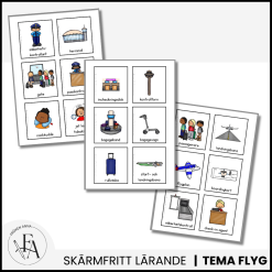 Memory och ordkort – Tema Flyg och Flygplats