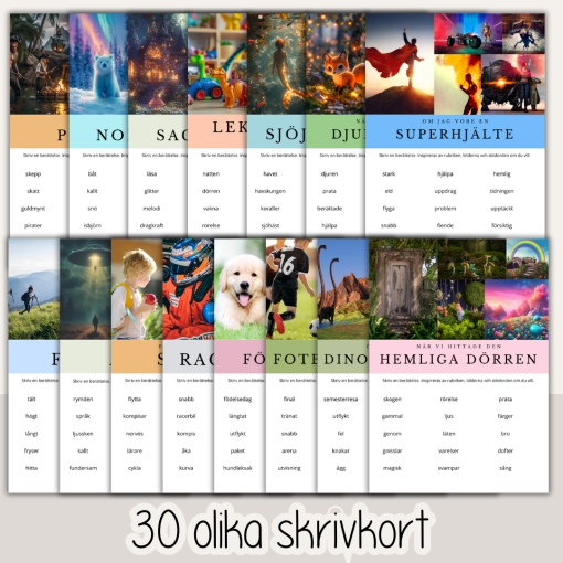 Skrivkort - Inspiration till berättelser - skrivande
