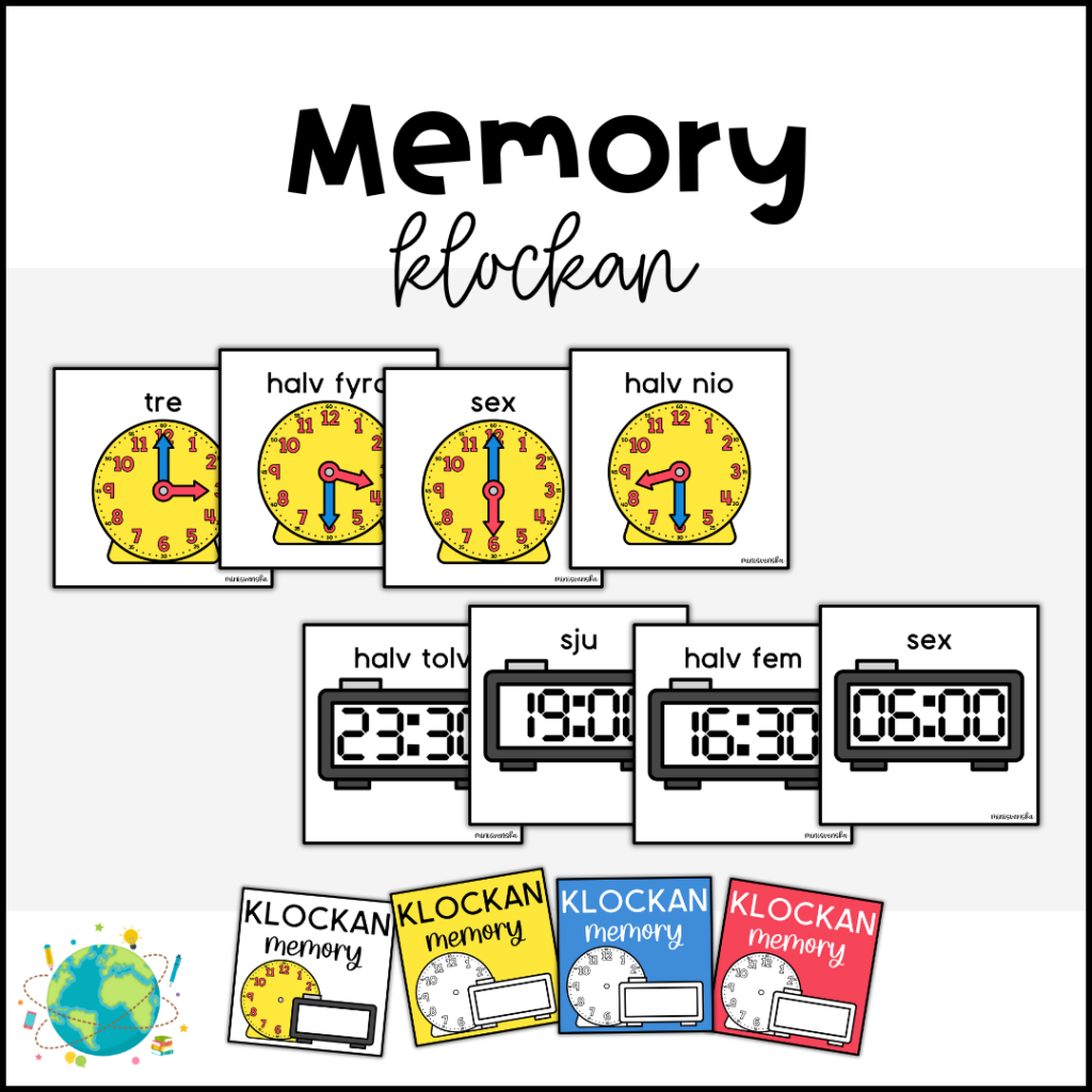 Memory – Digital och analog klocka