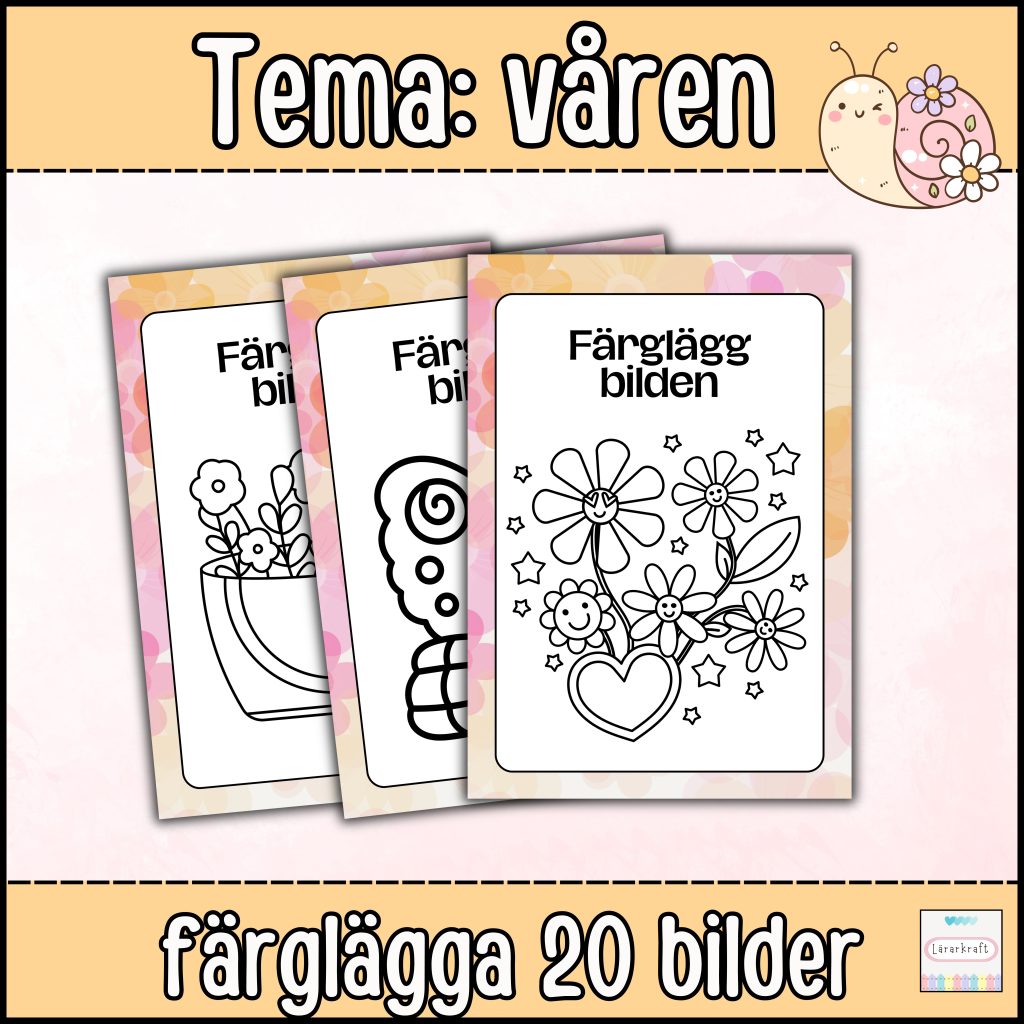 Våren: färglägga vårbilder