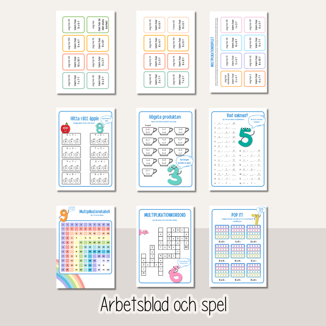 Multiplikation - Träna blandad multiplikation - multiplikationsspel