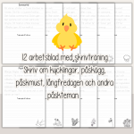 Påsk – Skrivträning – 12 olika skrivblad med påsktema - bild 2