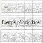 Påsk – Kawaii målarbilder – 50 st med påsktema - bild 2