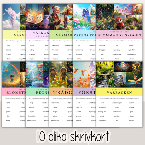 Vårtema - Skrivkort med inspiration till vårberättelser
