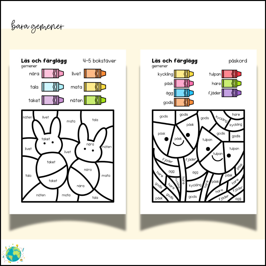 Färglägg efter bokstav - Påsk