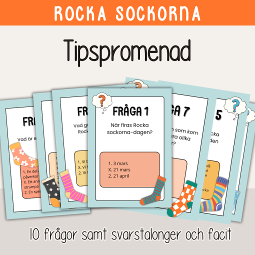 Rocka sockorna - Stora paketet - Läsförståelse, tipspromenad och målarbilder.