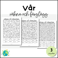 Räkna och färglägg - Vår
