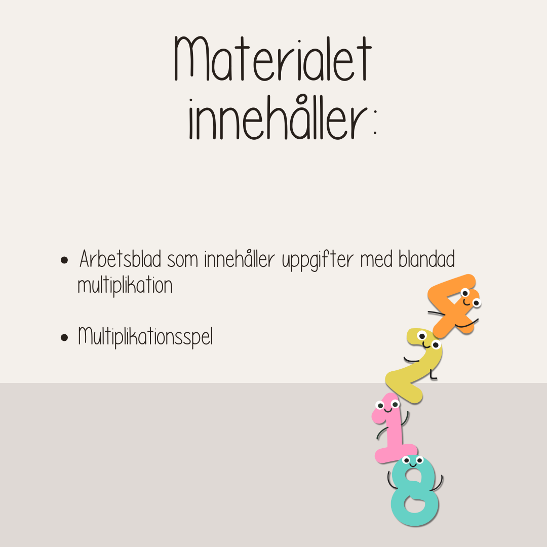 Multiplikation - Träna blandad multiplikation - multiplikationsspel