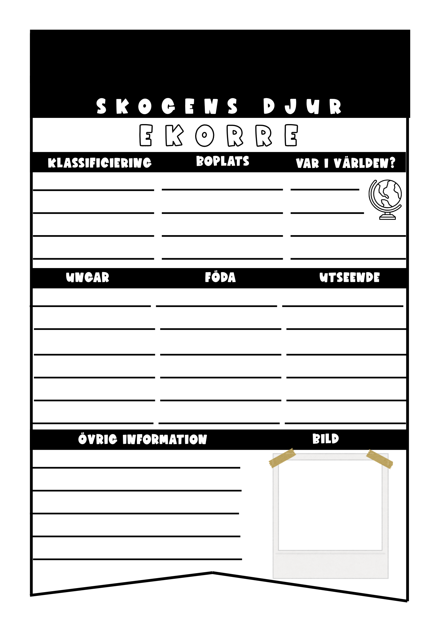 Faktablad skogens djur