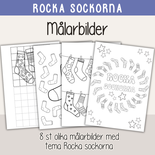 Rocka sockorna - Stora paketet - Läsförståelse, tipspromenad och målarbilder.
