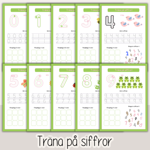Vår - Arbetshäfte bokstäver och siffror - tema Våren