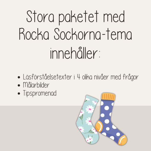 Rocka sockorna - Stora paketet - Läsförståelse, tipspromenad och målarbilder.