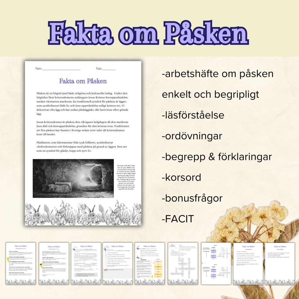 Fakta om Påsken: Ordkunskap & Läsförståelse