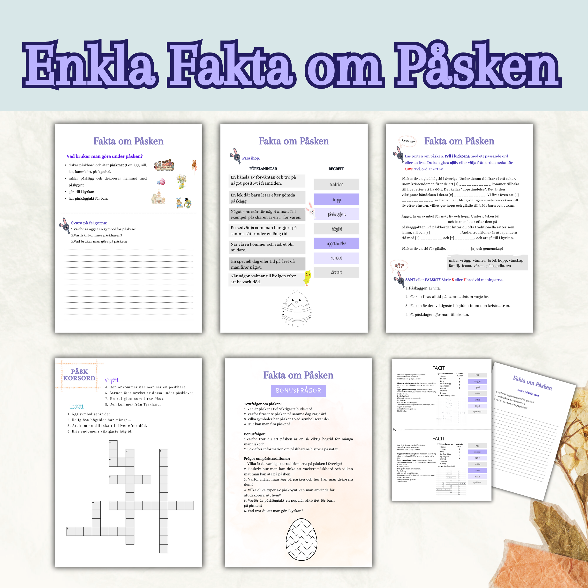 Enkla Fakta om Påsken: arbetshäfte
