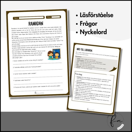 Ramadan - Läsförståelse och nyckelord