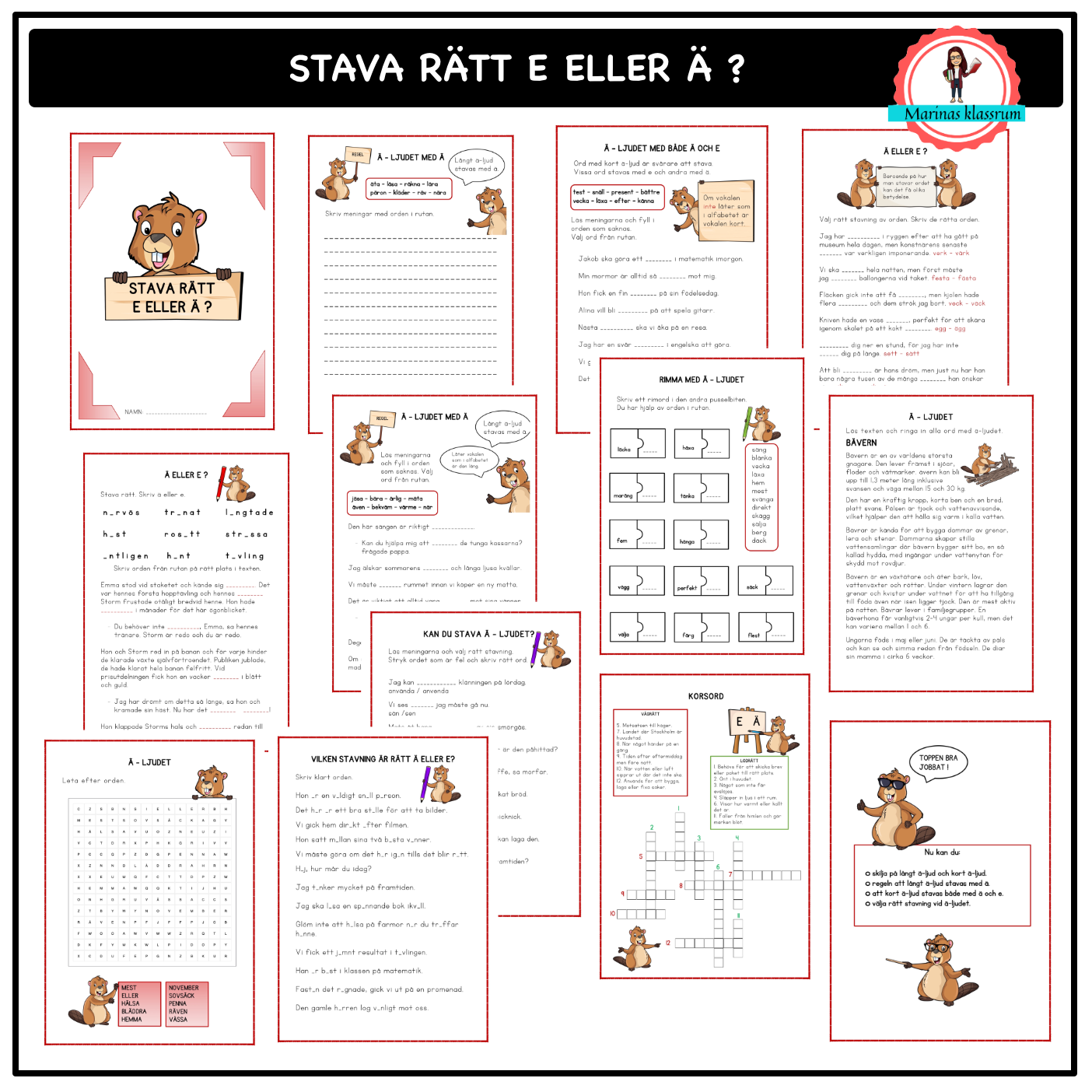 Stava rätt E eller Ä?