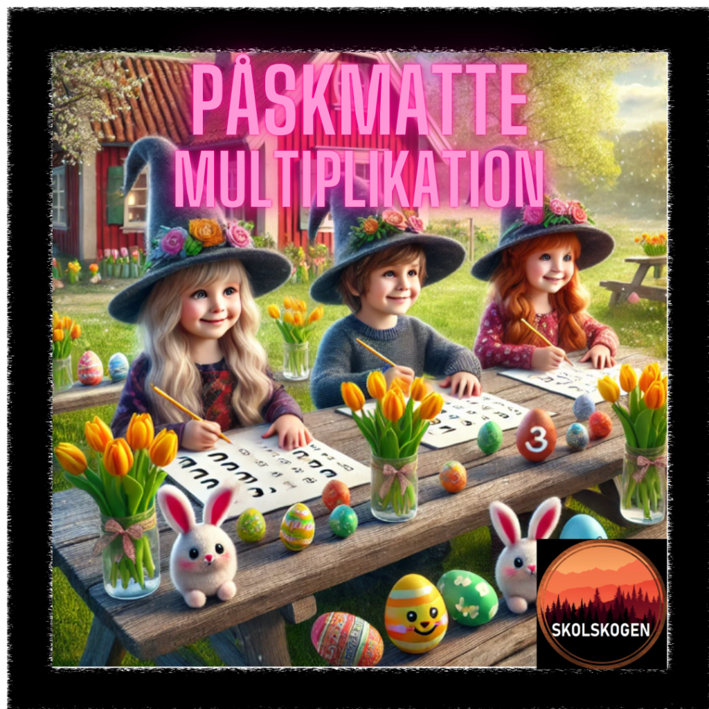Påskmatte. Multiplikation 1an – 10ans tebell. 20 frågor