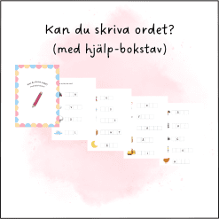 Kan du skriva ordet? (med hjälp-bokstav)