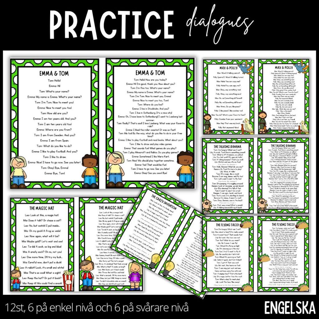 Practice dialogues – 12 talkort