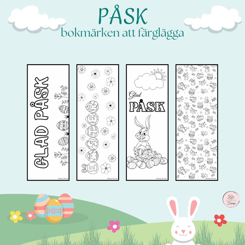 Påskbokmärken att färglägga