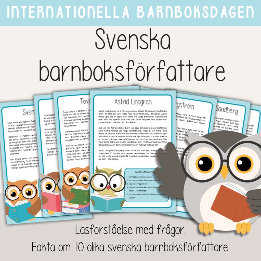 Faktatexter om barnboksförfattare – Läsförståelse – Internationella barnboksdagen