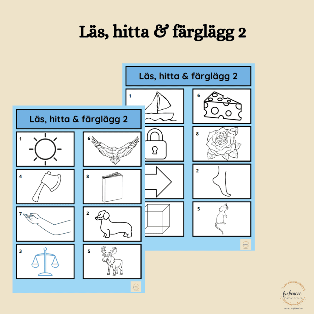 Läs, hitta & färglägg 2