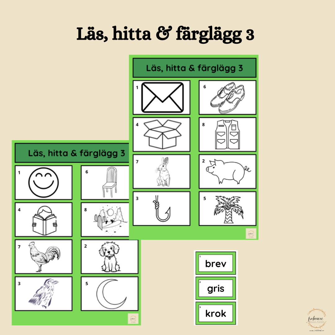 Läs, hitta & färglägg 3