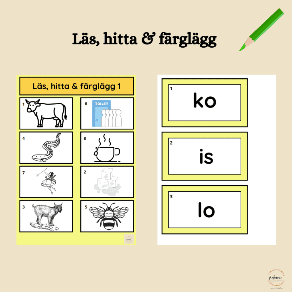 Läs, hitta & färglägg 1