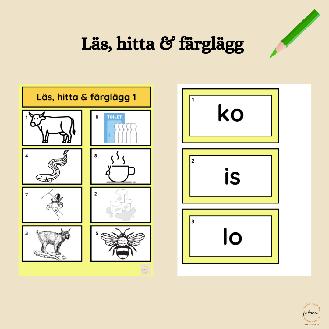 Läs, hitta & färglägg 1