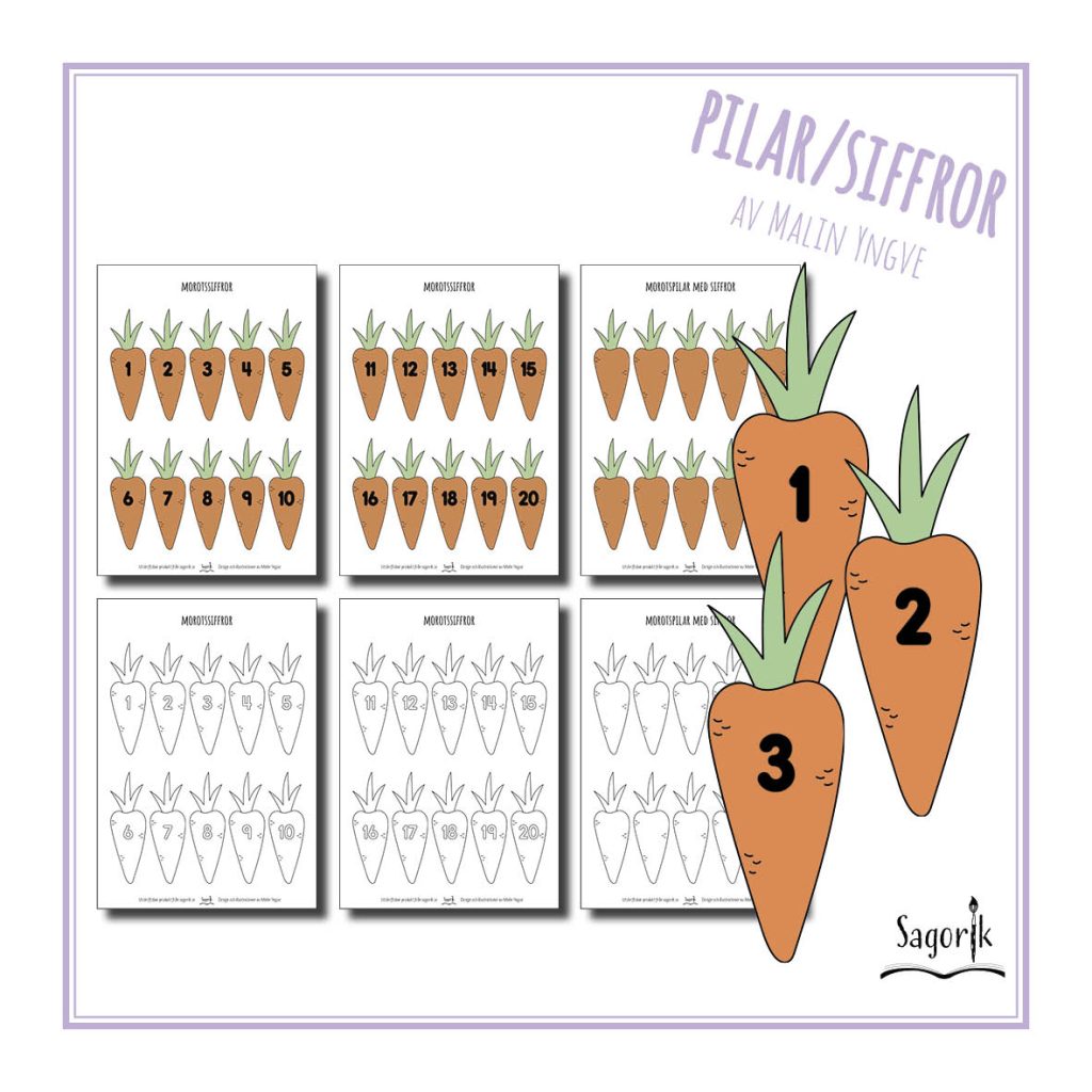 Morotspilar med siffror