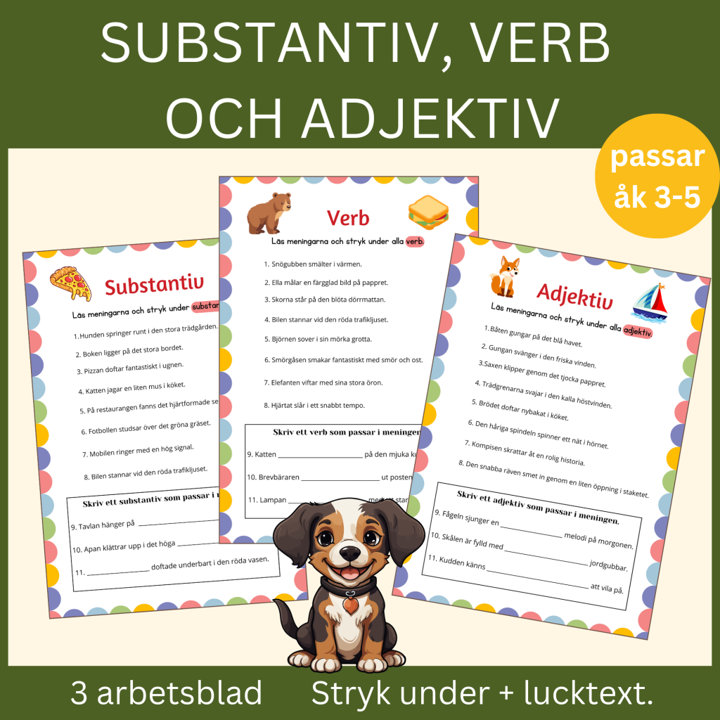Substantiv, verb och adjektiv