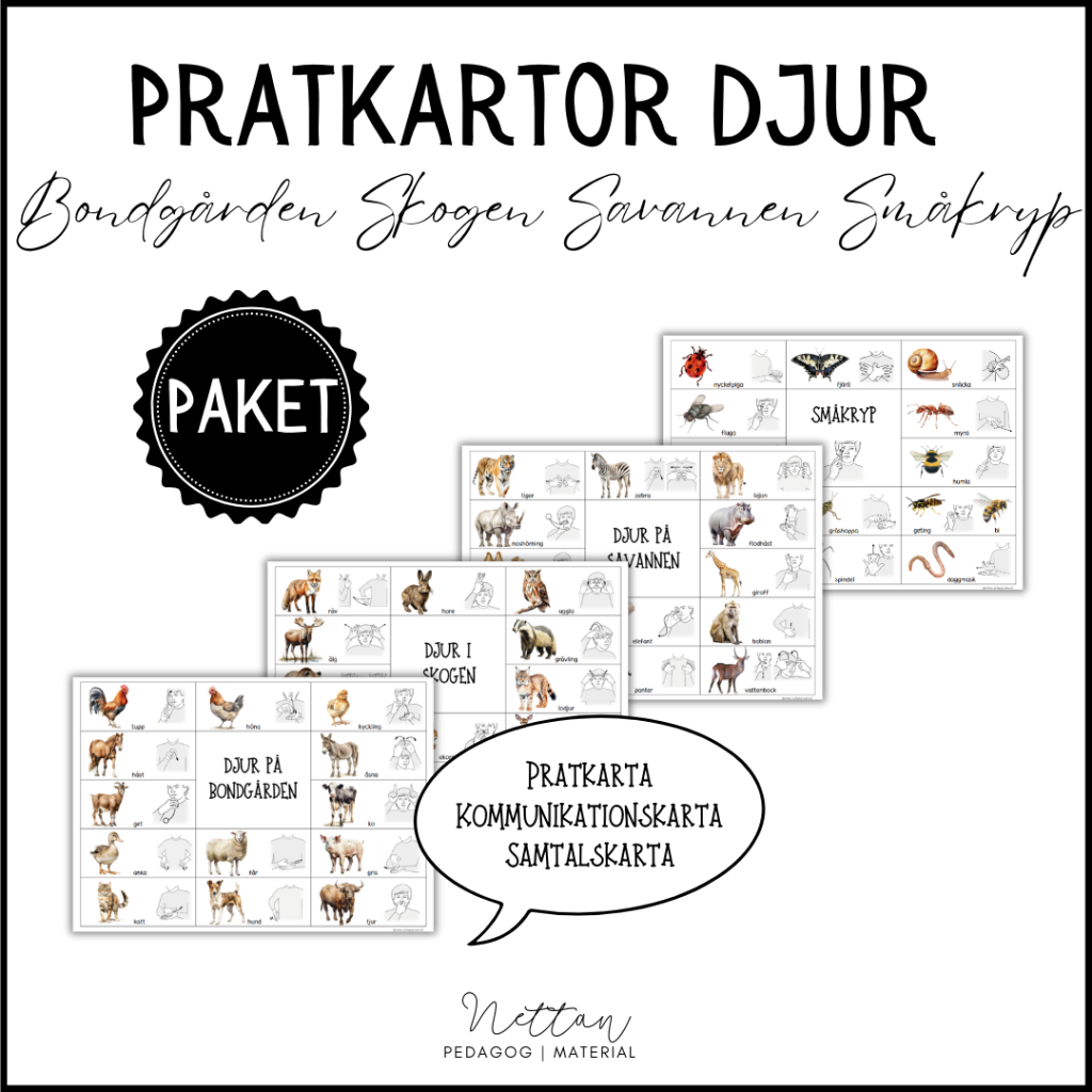 PAKET: Pratkartor djur