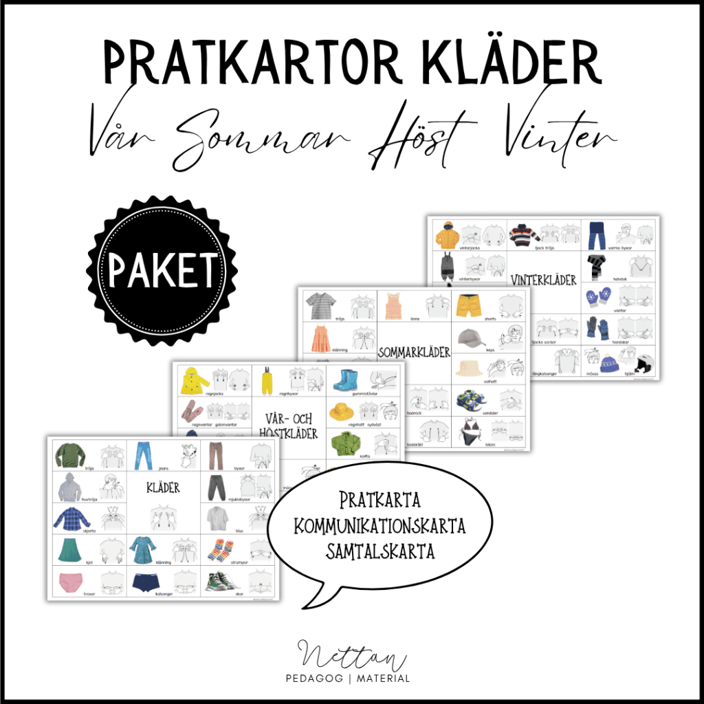 PAKET: Pratkartor kläder