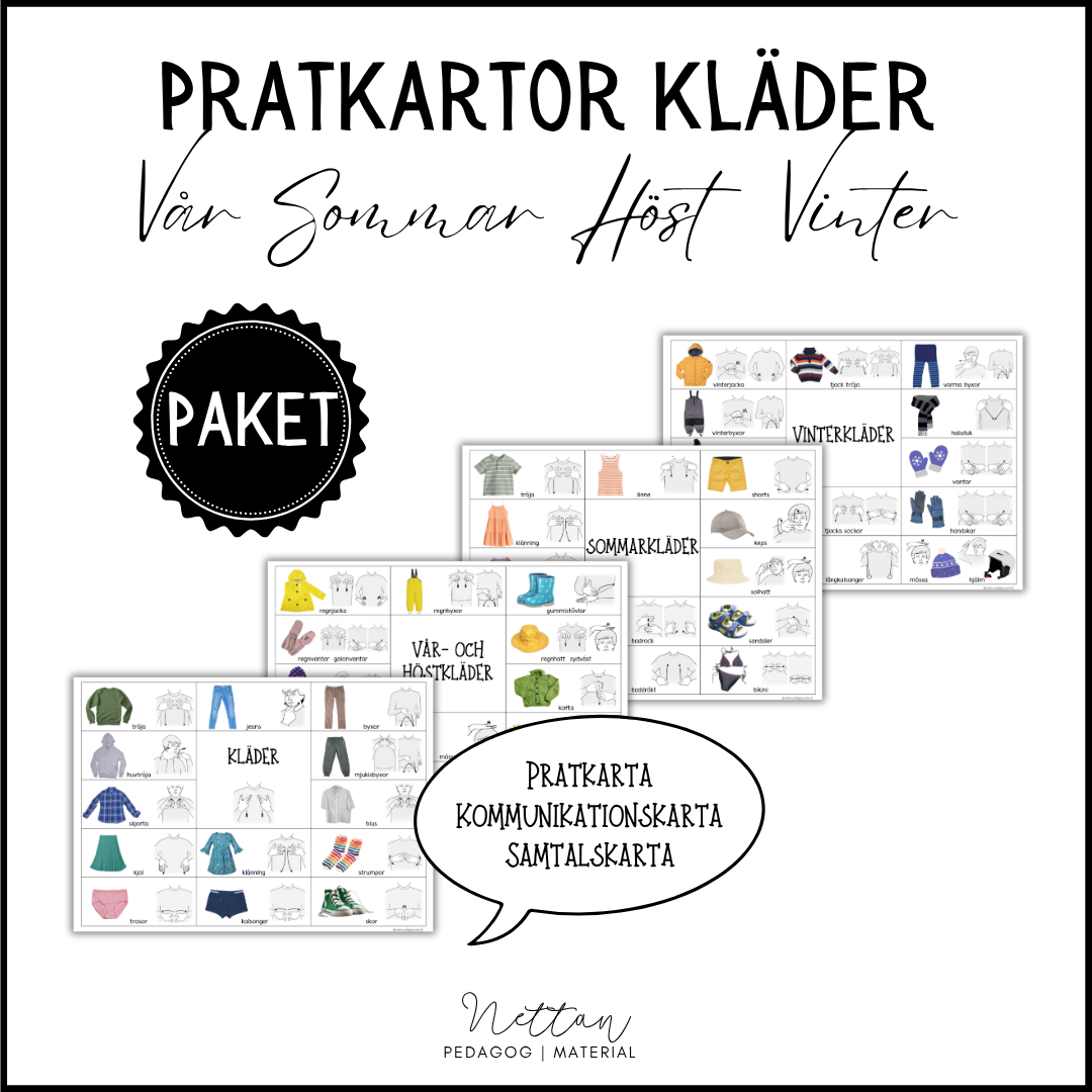 PAKET: Pratkartor kläder
