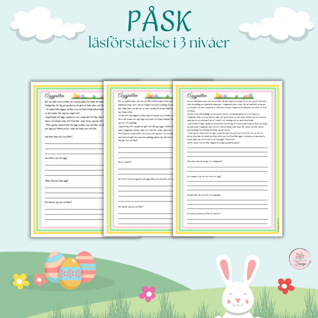 Läsförståelse påsk 3 nivåer