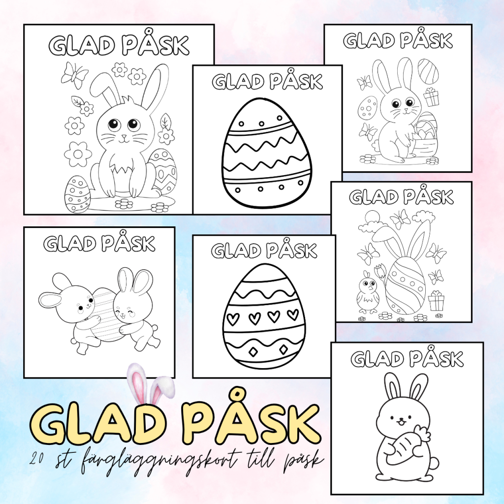 Påskkort att färglägga