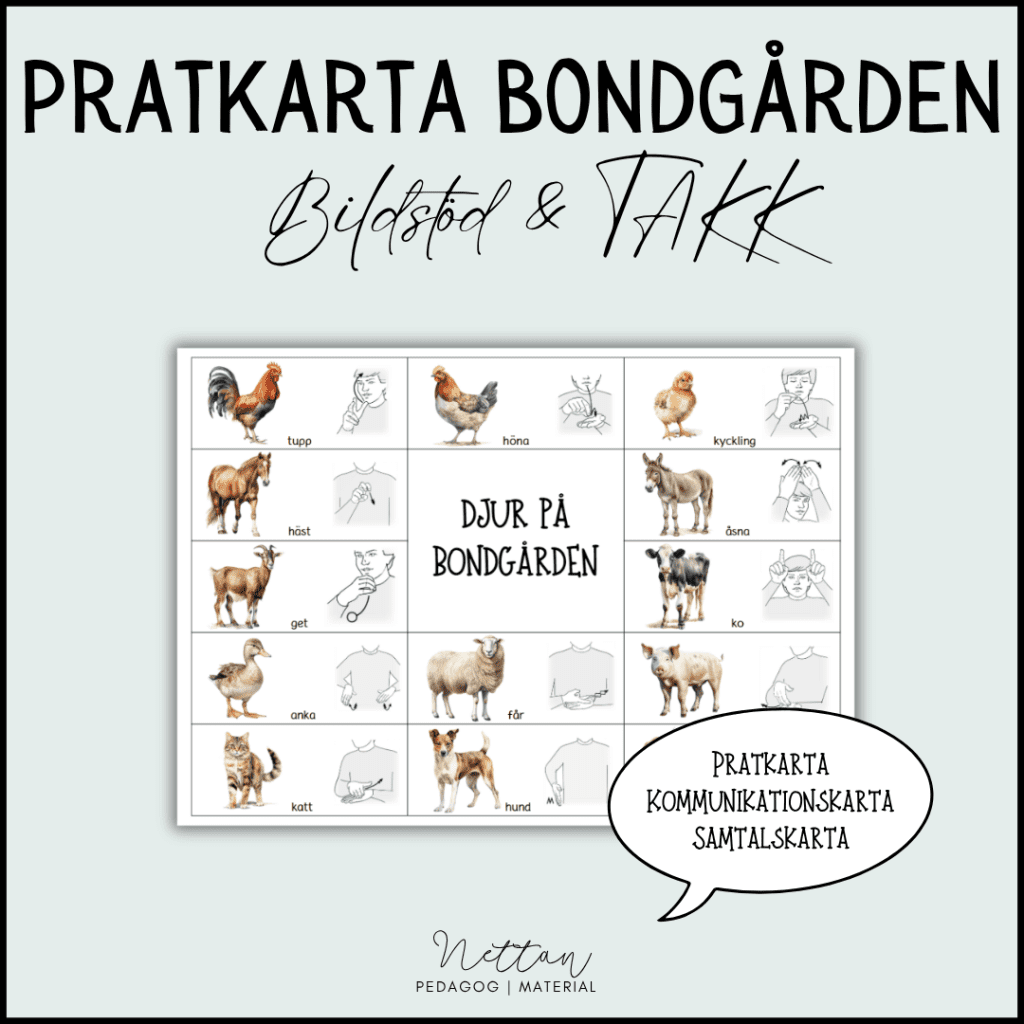Pratkarta djur på bondgården