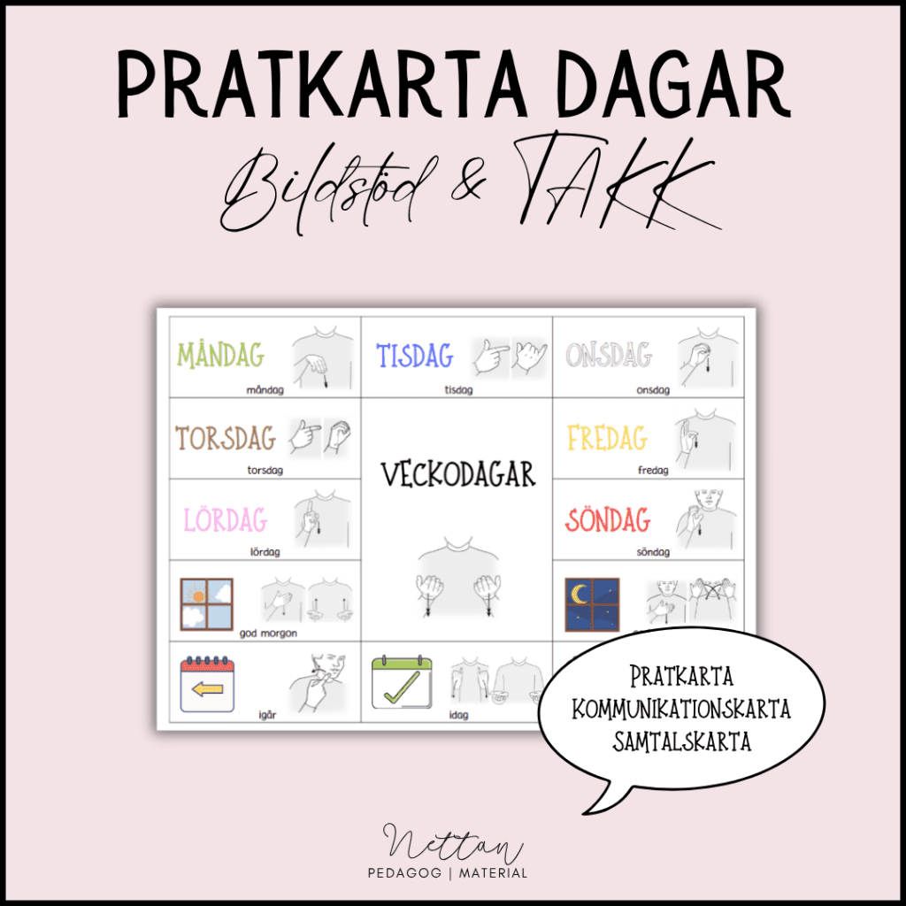 Pratkarta veckodagar