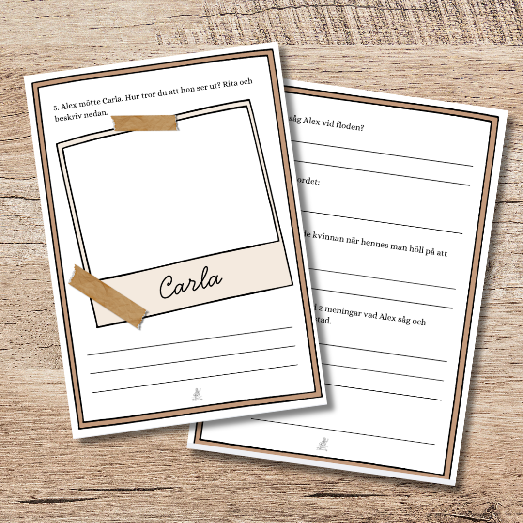 Läsförståelsehäfte till utdrag ur "Alex Dogboy"