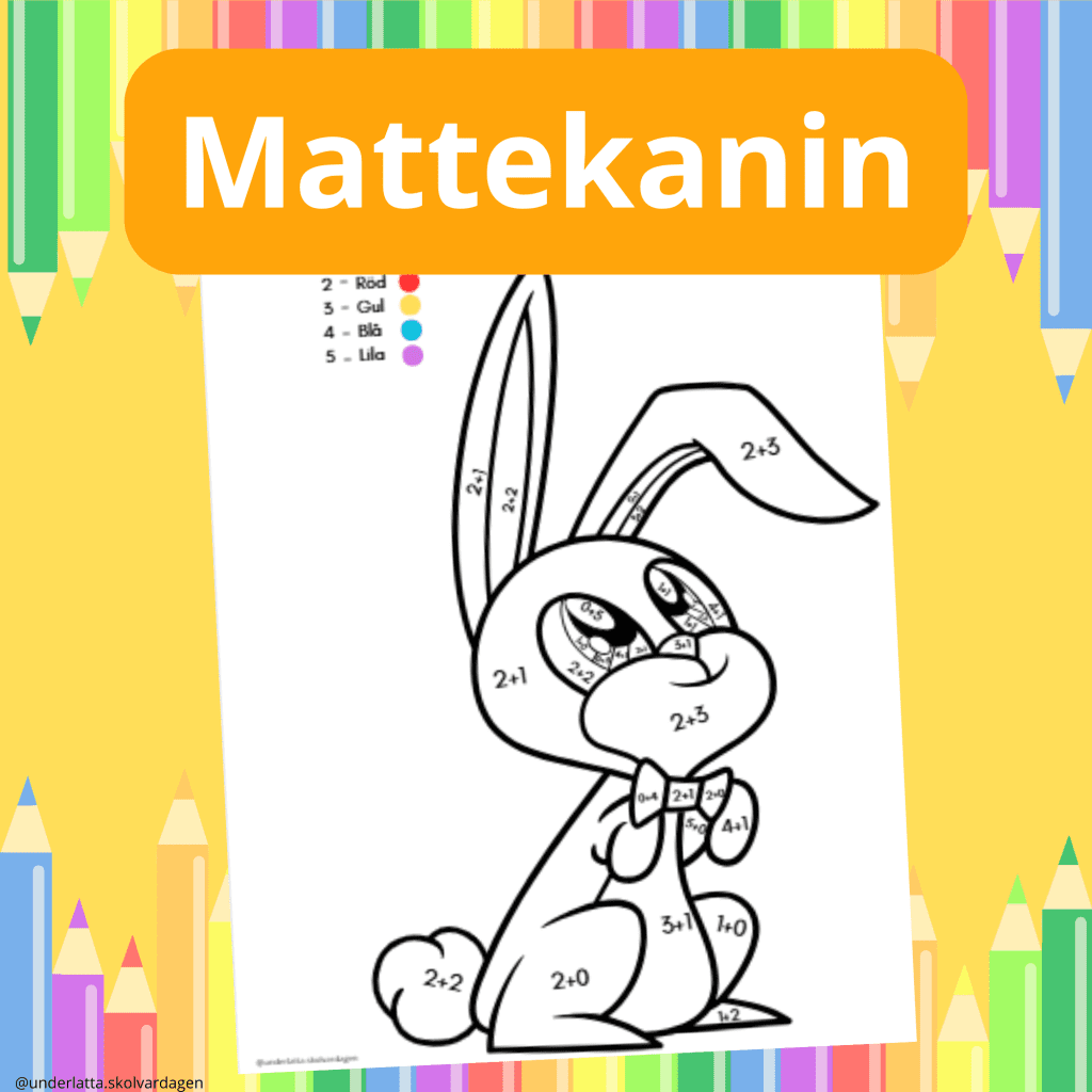 Kaninmatematik arbetsblad (påsktema)