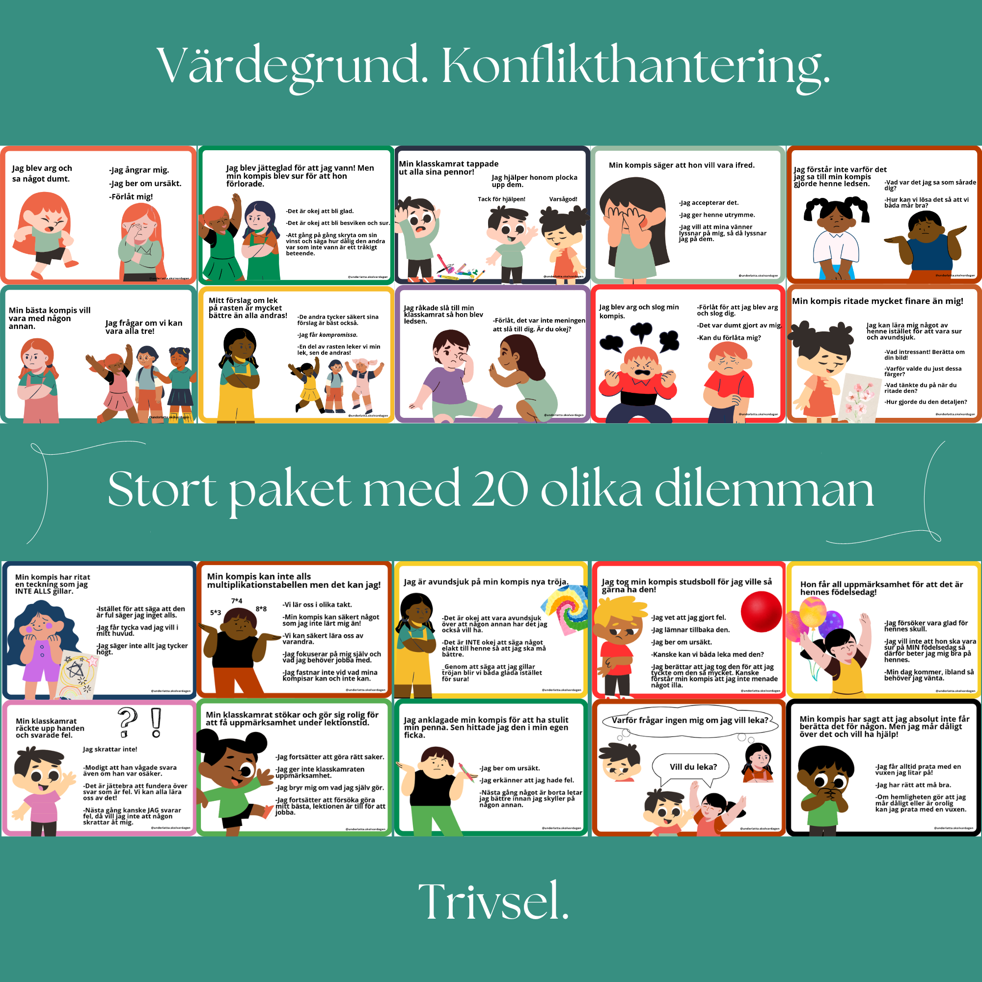 STORT paket! Värdegrund och konflikthantering samtalskort